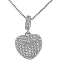Sterling Silver Cubic Zirconia Pave Heart Necklace