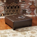 Christopher Knight Home Darlington Chocolate Brown Leather Ottoman