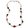 Pearlz Ocean Carnelian, Aquamarine and Howlite Necklace