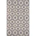 Hand-tufted Modern Waves Grey Rug (5'0 x 7'6")