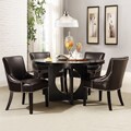 Westmont 5-piece Brown Faux Alligator Print Leather 54-inch Round Dining Set