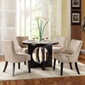 Westmont 5-piece Beige Linen 42-inch Round Dining Set