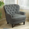 Tafton Tufted Grey Fabric Club Chair