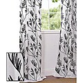 Fern White Crewel Embroidered Faux Linen 108-inch Curtain Panel