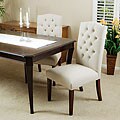 Crown Top Ivory Linen Dining Chair (Set of 2)