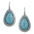 Southwest Moon Sterling Silver #8 Turquoise Motif Teardrop Earrings