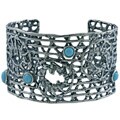 Southwest Moon Sterling Silver Sleeping Beauty Turquoise Accent Open Weave ...