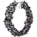 Pearlz Ocean Grey Freshwater Pearl and Amethyst 3-row Necklace