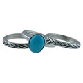 Southwest Moon Sterling Silver Sleeping Beauty Turquoise Stackable Rings (Set of 3)