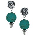 Southwest Moon Sterling Silver Turquoise Concho Earrings