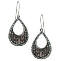 Southwest Moon Sterling Silver Beaded Copperplated Earrings