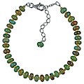 Southwest Moon Sterling Silver Turquoise/ Amber Glass Bracelet