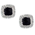 Sterling Silver Black Onyx and Cubic Zirconia Earrings