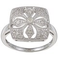 Sterling Silver 1/5ct TDW Vintage-Style Diamond Ring (G-H, I1-I2)
