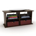 Atlantic Duo 42-inch TV Stand with two Henna Red Media Bins