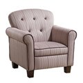 Brown Ticking Stripe Club Chair
