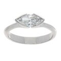 NEXTE Jewelry Silvertone Marquise Cubic Zirconia Solitaire Ring