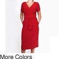 Tabeez Women's Turquoise Tie Front Dress