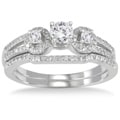 10k White Gold 3/4ct TDW Diamond Bridal Ring Set (I-J, I1-I2)