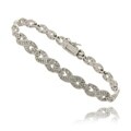 Sterling Silver 1/2ct TW Diamond 'XO' Bracelet