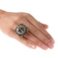 Cam & Zooey Goldtone White Quartz Bee Ring