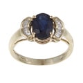 14k Yellow Gold Sapphire and 1/5ct TDW Diamond Ring (I-J, SI2)