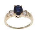 14k Yellow Gold Sapphire and 1/6ct TDW Diamond Ring (H-I, I1-I2)