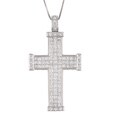 18K White Gold 2 1/3ct TDW Diamond Cross Necklace