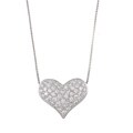 18K White Gold 1/2ct TDW Diamond Heart Necklace