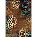 Brown/ Blue Transitional Area Rug (3'10 x 5'5)