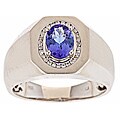 Dyach 14k Gold Men's Tanzanite and 1/6ct TDW Diamond Ring (G-H, I1-I2)