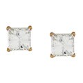 14k Yellow Gold Princess-cut Moissanite Stud Earrings