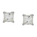 14k White Gold Princess-cut Moissanite Stud Earrings