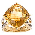 Dyach 14k Yellow Gold Citrine and 1/6ct TDW Diamond Ring (G-H, I1-I2)