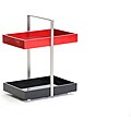 Zuna Black Red Wheeled Modern End Table