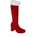 Pleaser Women's Red Velvet Santa Go-Go Boots