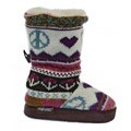 Muk Luks Girl's Peace Sign Fur Toggle Boots