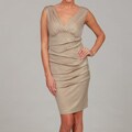Connected Apparel Women's Gold Surplice Dress