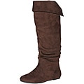 Story Women's 'Cookie' Brown Faux Suede Knee-high Boots