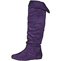 Story Women's 'Cookie' Purple Faux Suede Knee-high Boots