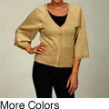 Escio Women's Herringbone 3/4-sleeve Cardigan FINAL SALE