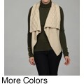 Escio Women's Sleeveless Cascade Vest Cardigan Sweater FINAL SALE