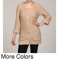 Escio Women's Scoop Neck 3/4-sleeve Cardigan FINAL SALE