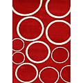 Alliyah Handmade New Zeeland Blend Red Circle Wool Rug (8' x 10')