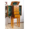 Contemporary Style Oak Jewelry Armoire Chest