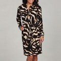 Calvin Klein Women's Black Animal Print Henley Dress