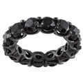 14k Gold and Black Rhodium 9 3/8ct TDW Black Diamond Eternity Band