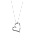 14k White Gold 1/10ct TDW Princess-cut Diamond Heart Necklace (I-J, I2)