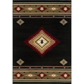 Glendale Black/Green Traditional Area Rug (6'7 x 9'6)