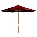Premium 9-foot Round Brick Red Wood Patio Umbrella